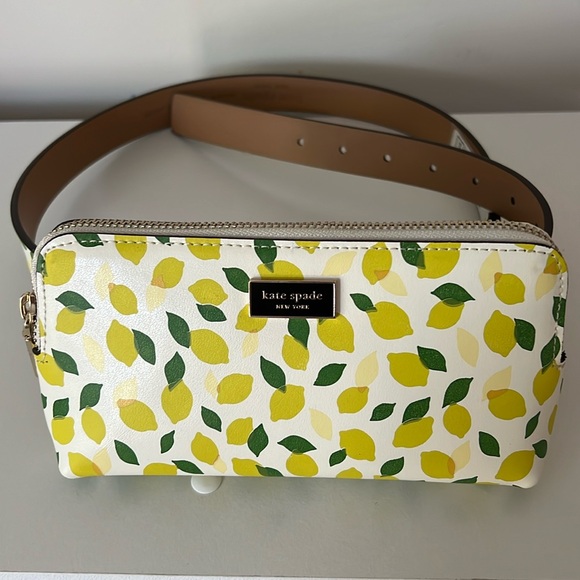 NWT Kate Spade Lemon leather Belt Bag small medium - Picture 3 of 14